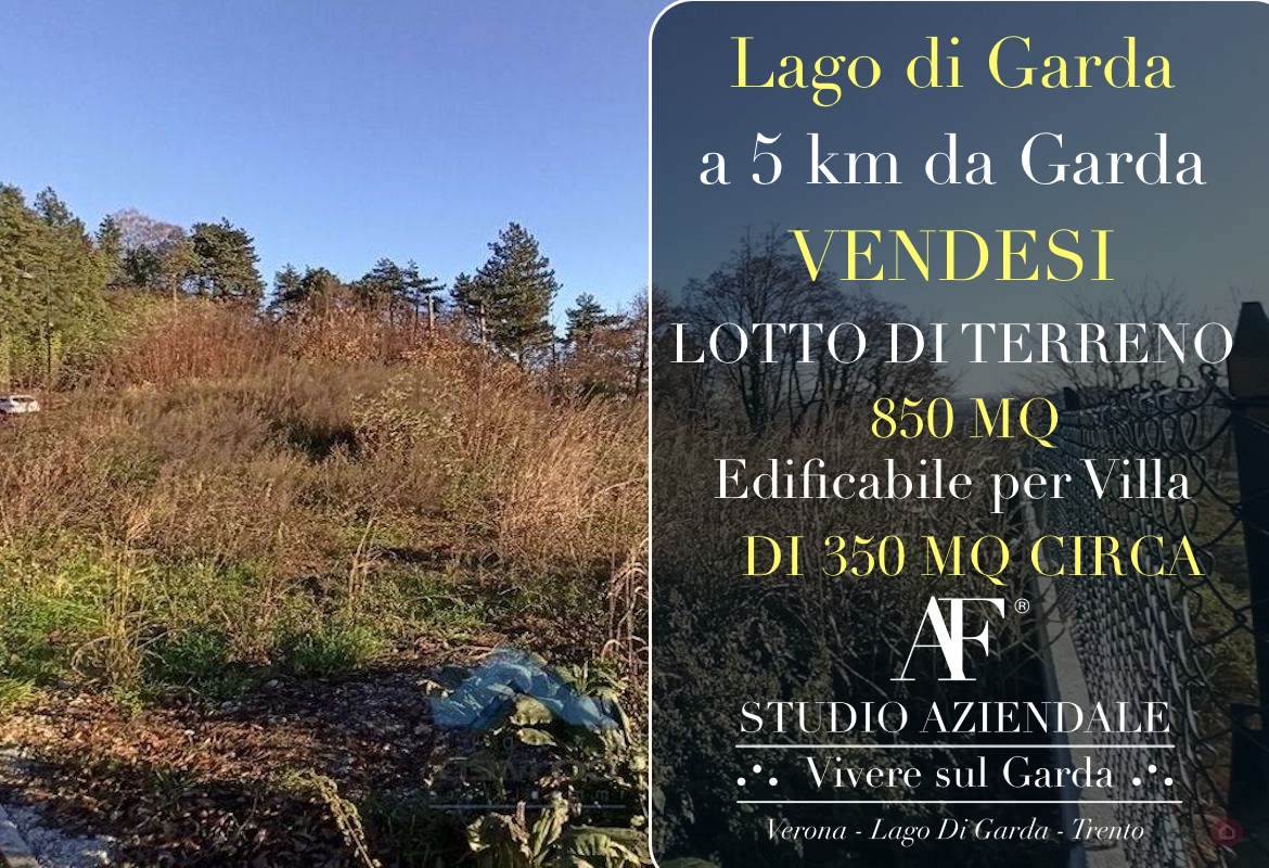 .·. Terreno edificabile 5 km lago di Garda per villa Singola .·.